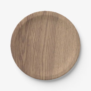 Wood Grain Paper Plates