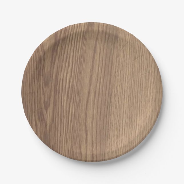 Wood Grain Paper Plates  (Front)