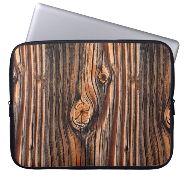 Wood Grain Pattern Laptop Sleeve (Front)