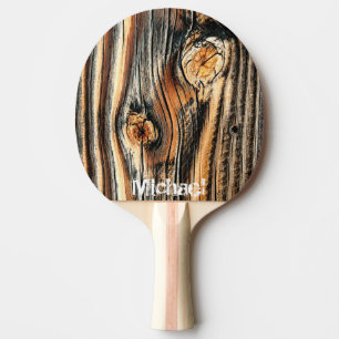Wood Grain Pattern - Personalised Ping Pong Paddle