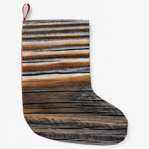 Wood Grain Pattern Small Christmas Stocking