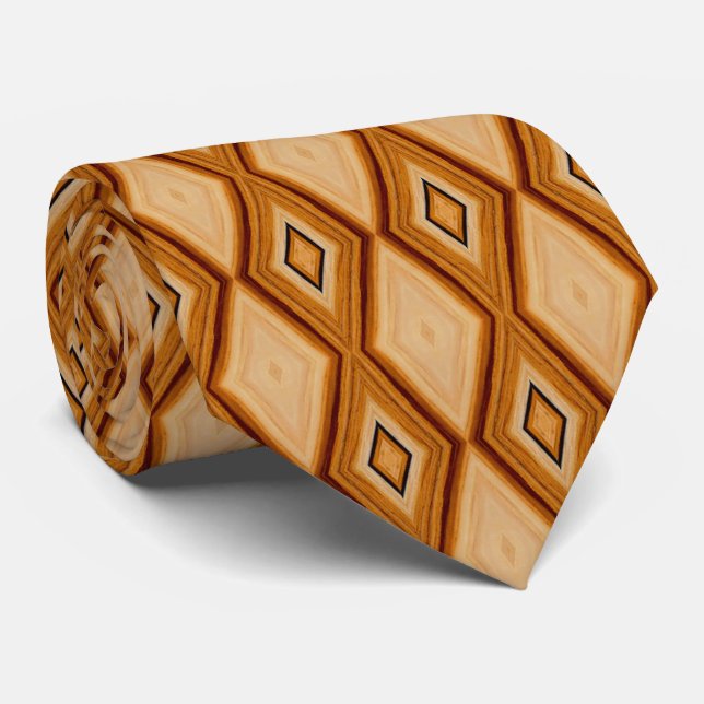 Wood Grain Pattern Tie (Rolled)
