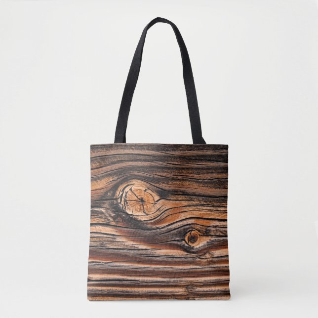 Wood Grain Pattern Tote Bag (Front)