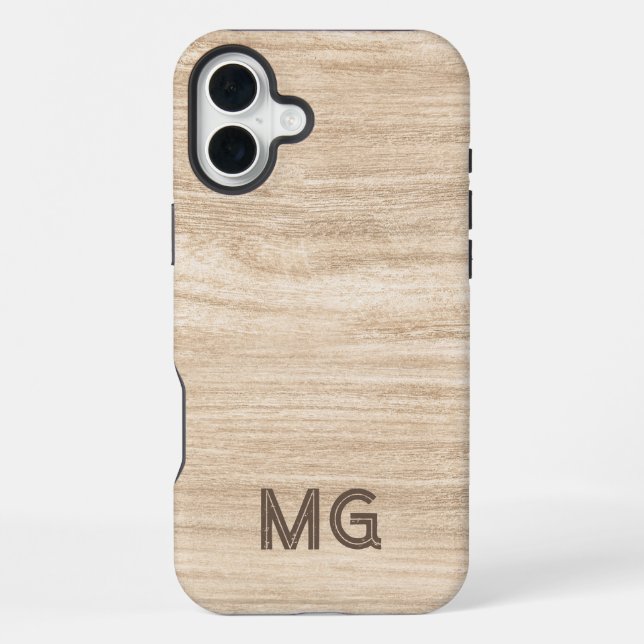 Wood Grain Phone Case | Personalised Monogram (Back)