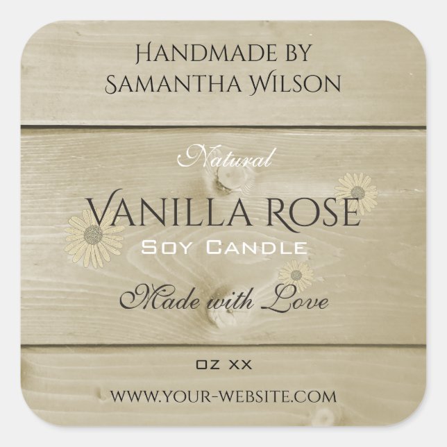 Wood Grain Product Packaging Labels Light Daisy (Front)