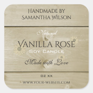 Wood Grain Product Packaging Labels Light Daisy