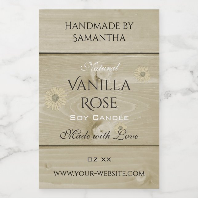 Wood Grain Product Packaging Labels Light Daisy (Single Label)