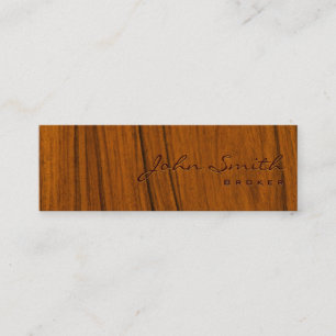Wood Grain Real Estate Broker Business Card