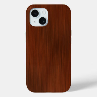 Wood Grain Redwood iPhone 15 Case