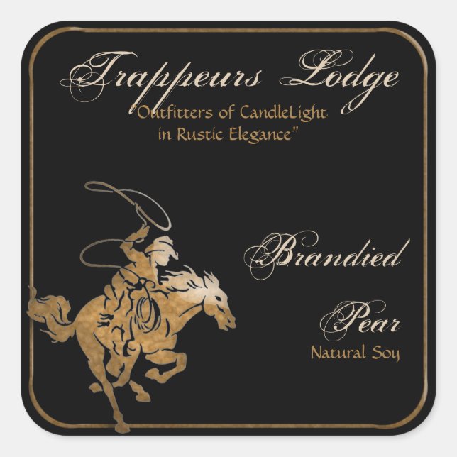Wood Grain Rodeo Candle Label (Front)