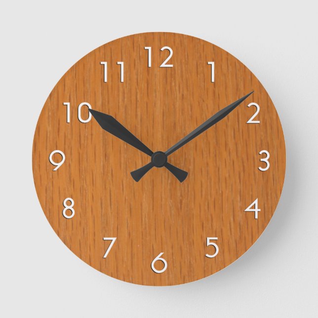 Wood Grain Round Clock (Front)