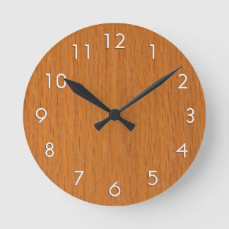 Wood Grain Round Clock