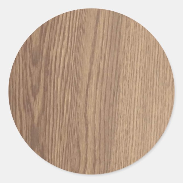Wood Grain Round Stickers  (Front)