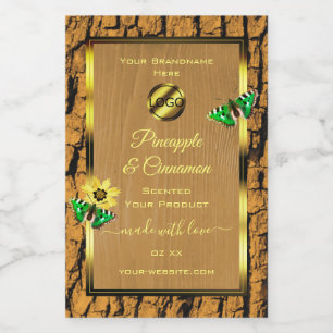 Wood Grain Rustic Tree Bark Product Labels Logo