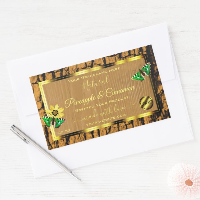 Wood Grain Rustic Tree Bark Product Labels Logo (Envelope)