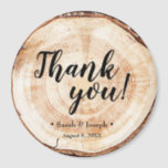 Wood Grain Rustic Wedding Thank You Favour Magnet<br><div class="desc">Show your appreciation with our "Wood Grain Rustic Wedding Thank You Favour Magnets". These charming magnets feature a rustic wood grain cut slice design and can be personalised with your names and wedding date, making them a perfect keepsake for your guests. The aesthetic adds a touch of rustic elegance to...</div>