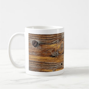 Wood grain, sheet of weathered timber coffee mug