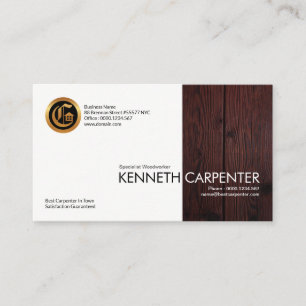 Wood Grain Special Side Timber Panel Carpenter Business Card