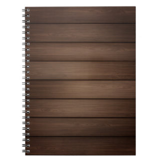 Wood Grain Striped Brown Abstract Fashion Art Notebook