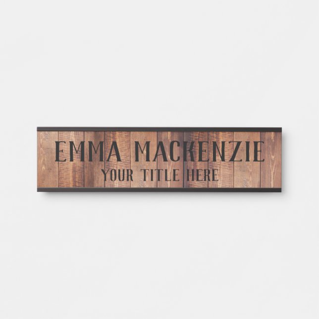 Wood Grain Style Hanging Door Sign Name Plate (Front)