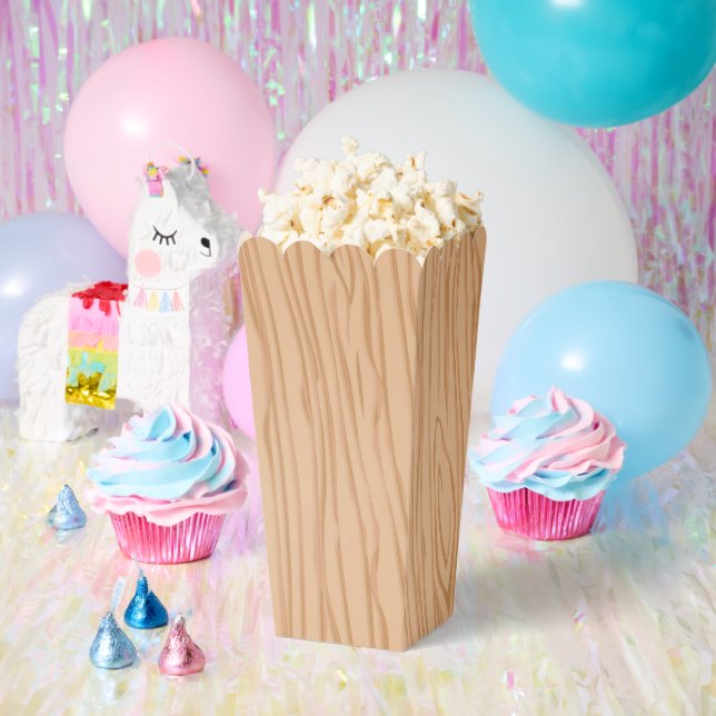 Wood Grain Style Popcorn Favour Boxes Party Pack (Party)