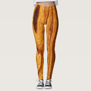 Wood Grain Texture Background Leggings