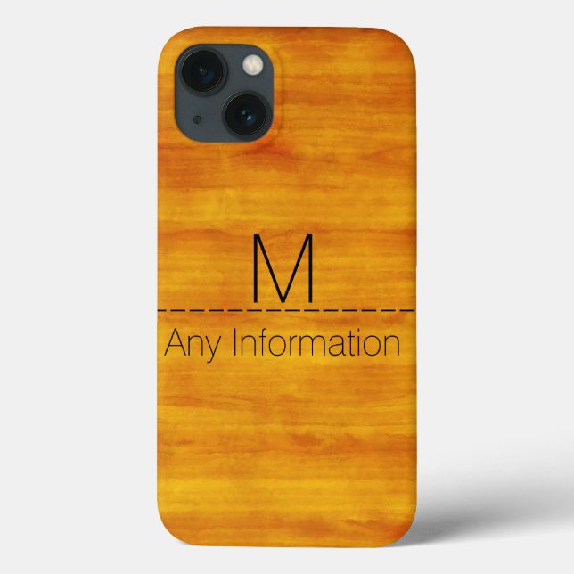 Wood Grain Texture Monogram #3 Case-Mate iPhone Case (Back)
