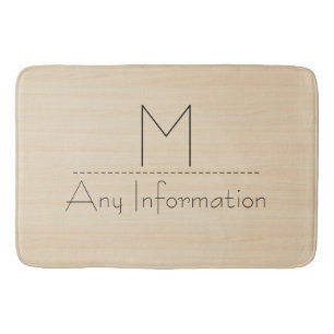 Wood Grain Texture Monogram Bath Mat