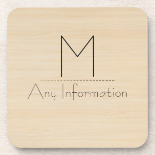 Wood Grain Texture Monogram Coaster