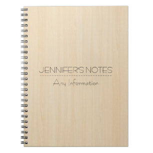 Wood Grain Texture Monogram Notebook