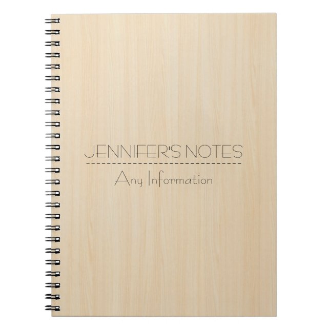 Wood Grain Texture Monogram Notebook (Front)