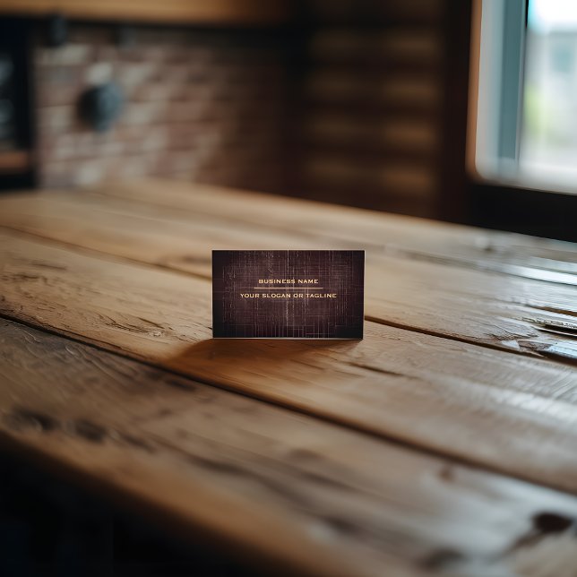 Wood Grain Texture Photo Minimalist Construction Business Card (Creator Uploaded)