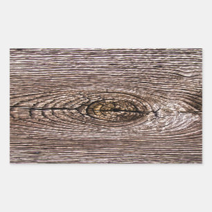 Wood Grain Texture Rectangular Sticker