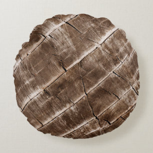 Wood Grain Texture Round Cushion