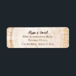 Wood grain tree bark rustic wedding Custom Script<br><div class="desc">Add a touch of rustic charm to your wedding correspondence with the "Rustic Wedding Wood Grain Tree Bark Ring" Custom Return Address Label. These labels are not just practical; they're a personalised and stylish way to enhance the presentation of your wedding invitations and thank you cards. Featuring a wood grain...</div>
