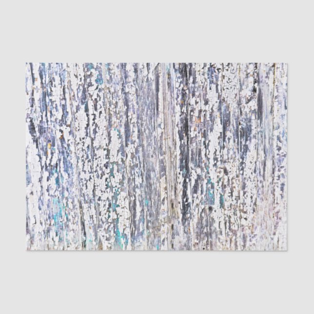 Wood Grain White Purple Grey Rustic Texture Tissue Paper (Front)