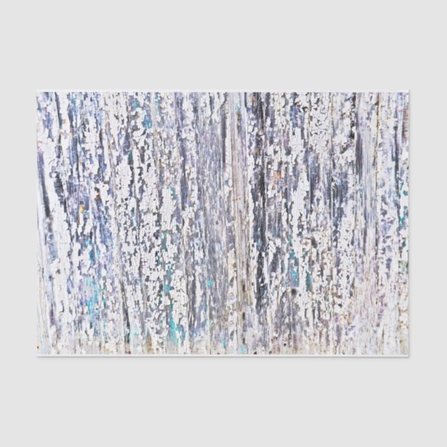 Wood Grain White Purple Grey Rustic Texture Tissue Paper (Front)