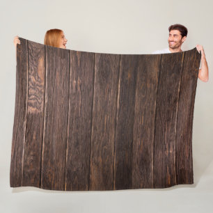 Wood Grain Wooden Plank Country Rustic Barn Fleece Blanket