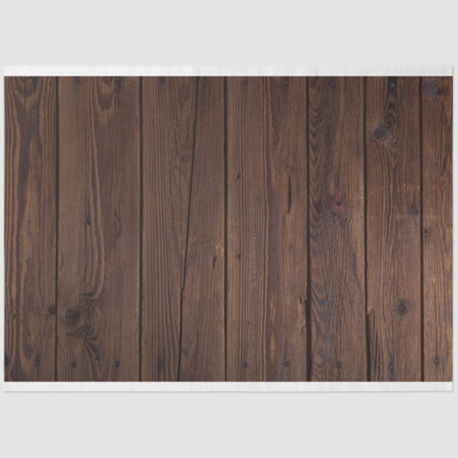 Wood Grain Woodland Barn Wooden Plank Tissue Paper (Front)