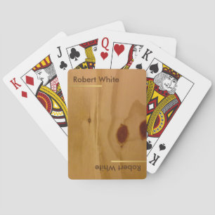 wood grains rustic & personalized playing cards