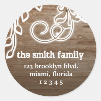 Wood Grunge Address Label Stickers