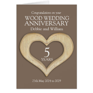 5th Wedding  Anniversary  Greeting Cards Zazzle UK