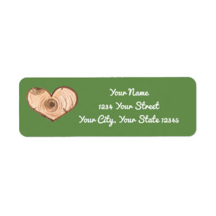 Wood Heart Address Label