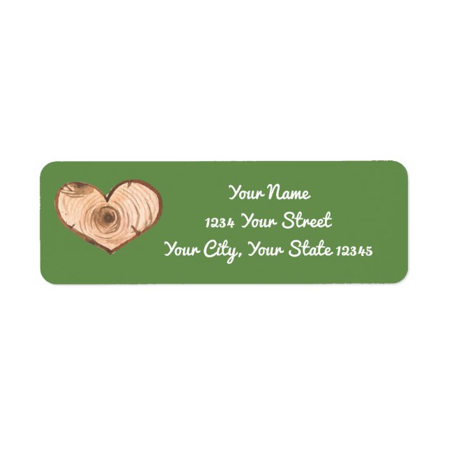 Wood Heart Address Label (Front)