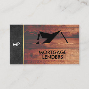 Wood Home Icon   Real Estate Agent Business Card