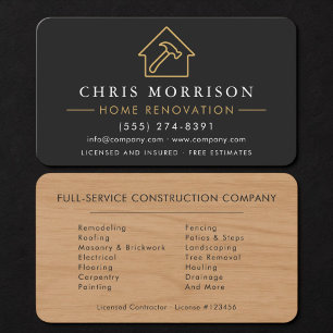 Wood Home Improvement Business Card