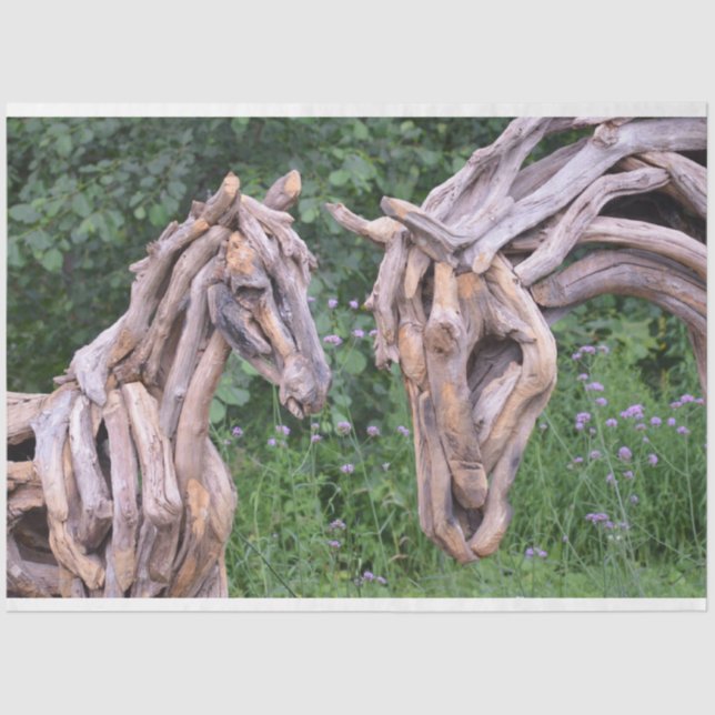wood horse sculpture tissue paper (Front)