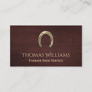Wood Horseshoe Equestrian Horse Farrier Service Business Card