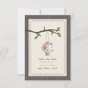 Wood Inspired Can Of Daisies Save The Date