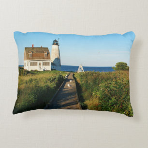 Wood Island Lighthouse, Maine Accent Pillow